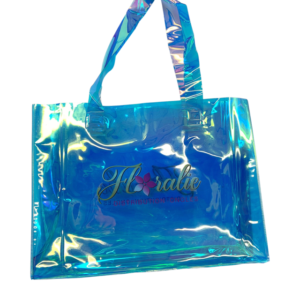 Sac floralie holographique bleu