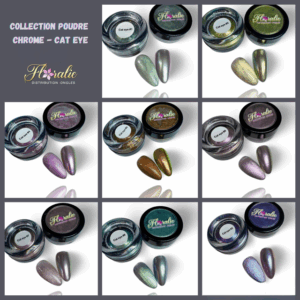 Collection de 8 couleurs Poudre Chrome Cat Eye – Effet Magnétique & Chromé